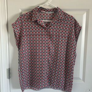 Alfred and Sisters Printed Button Up Shirt Claire Blouse Size 2
